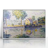 Modern Wall Art: Tranquil River Scene with Impressionist Style