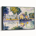 Modern Wall Art: Tranquil River Scene with Impressionist Style