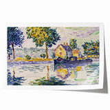 Modern Wall Art: Tranquil River Scene with Impressionist Style