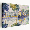 Modern Wall Art: Tranquil River Scene with Impressionist Style