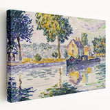 Modern Wall Art: Tranquil River Scene with Impressionist Style