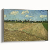 Impressionist Landscape Wall Art - Ploughed Fields with Blue Sky
