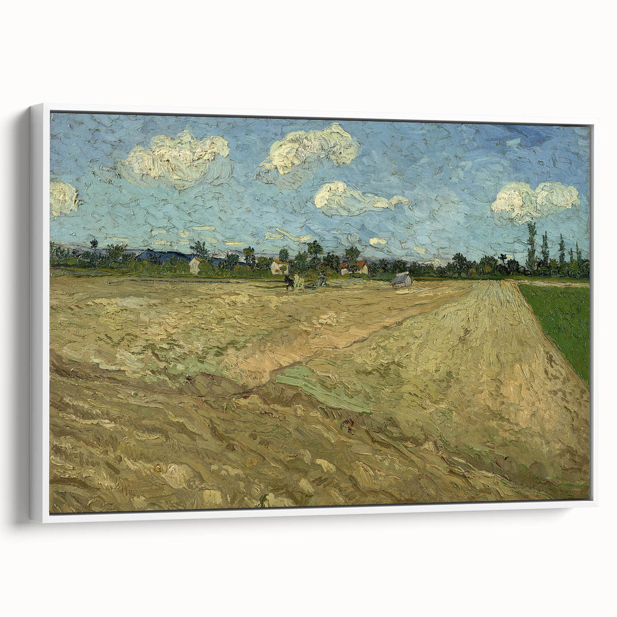 Impressionist Landscape Wall Art - Ploughed Fields with Blue Sky