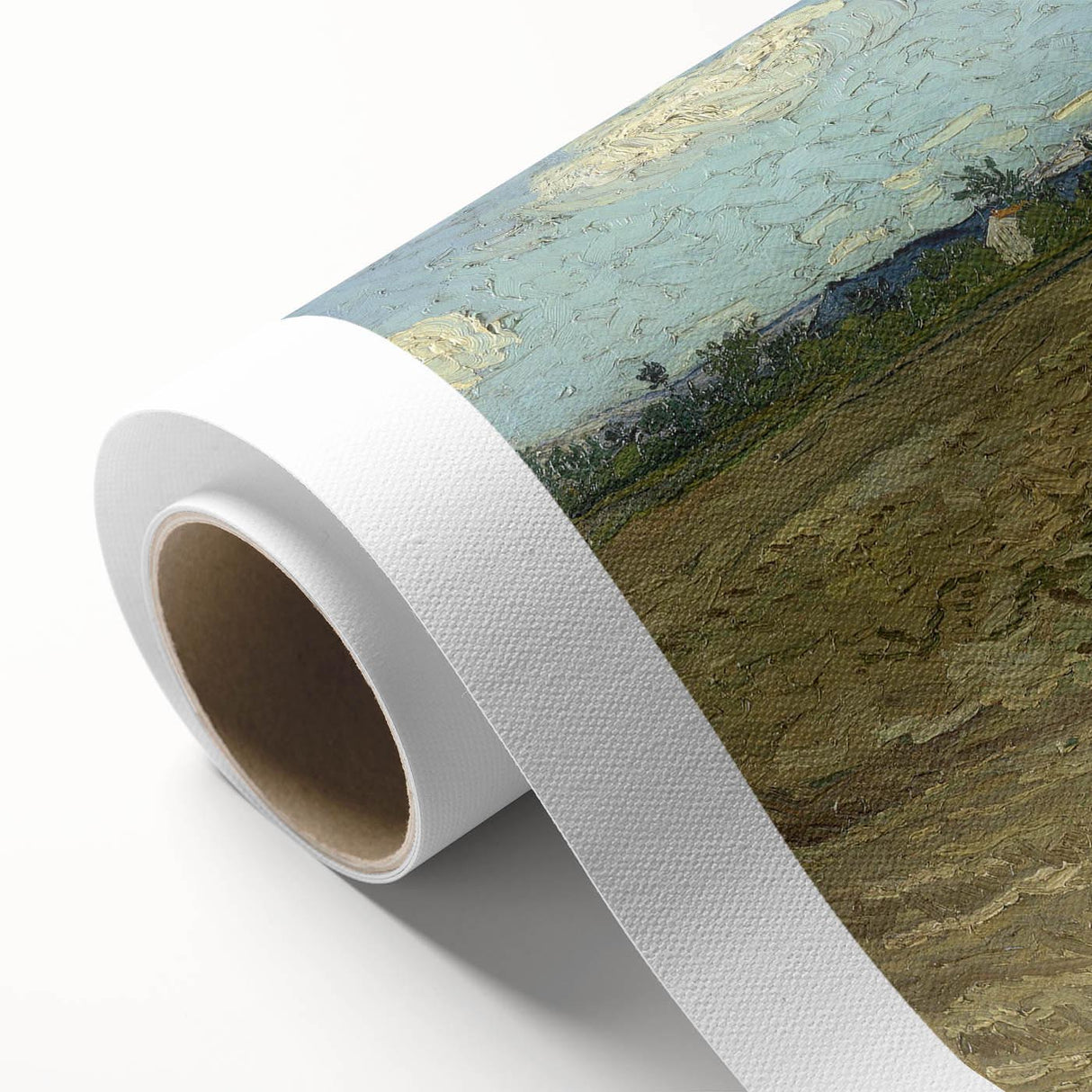 Impressionist Landscape Wall Art - Ploughed Fields with Blue Sky