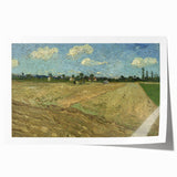 Impressionist Landscape Wall Art - Ploughed Fields with Blue Sky