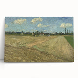 Impressionist Landscape Wall Art - Ploughed Fields with Blue Sky