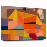 Modern Wall Art: Abstract Joyful Mountain Landscape in Vibrant Hues