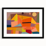 Modern Wall Art: Abstract Joyful Mountain Landscape in Vibrant Hues