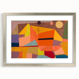 Modern Wall Art: Abstract Joyful Mountain Landscape in Vibrant Hues