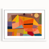 Modern Wall Art: Abstract Joyful Mountain Landscape in Vibrant Hues