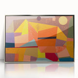 Modern Wall Art: Abstract Joyful Mountain Landscape in Vibrant Hues
