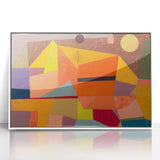 Modern Wall Art: Abstract Joyful Mountain Landscape in Vibrant Hues
