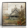 Rustic Farmhouse Decor with Barn and Corn Stalks - Country Style Art