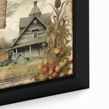 Rustic Farmhouse Decor with Barn and Corn Stalks - Country Style Art