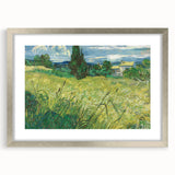 Impressionist Landscape Wall Art - Green Field with Cypress Tree