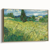 Impressionist Landscape Wall Art - Green Field with Cypress Tree