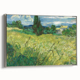 Impressionist Landscape Wall Art - Green Field with Cypress Tree