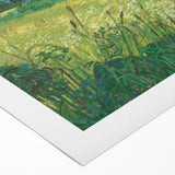 Impressionist Landscape Wall Art - Green Field with Cypress Tree