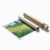 Impressionist Landscape Wall Art - Green Field with Cypress Tree
