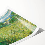 Impressionist Landscape Wall Art - Green Field with Cypress Tree