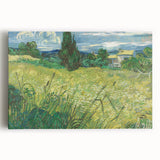 Impressionist Landscape Wall Art - Green Field with Cypress Tree