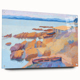 Modern Pointillism: Calanque des Antibois Coastal Scene Wall Art