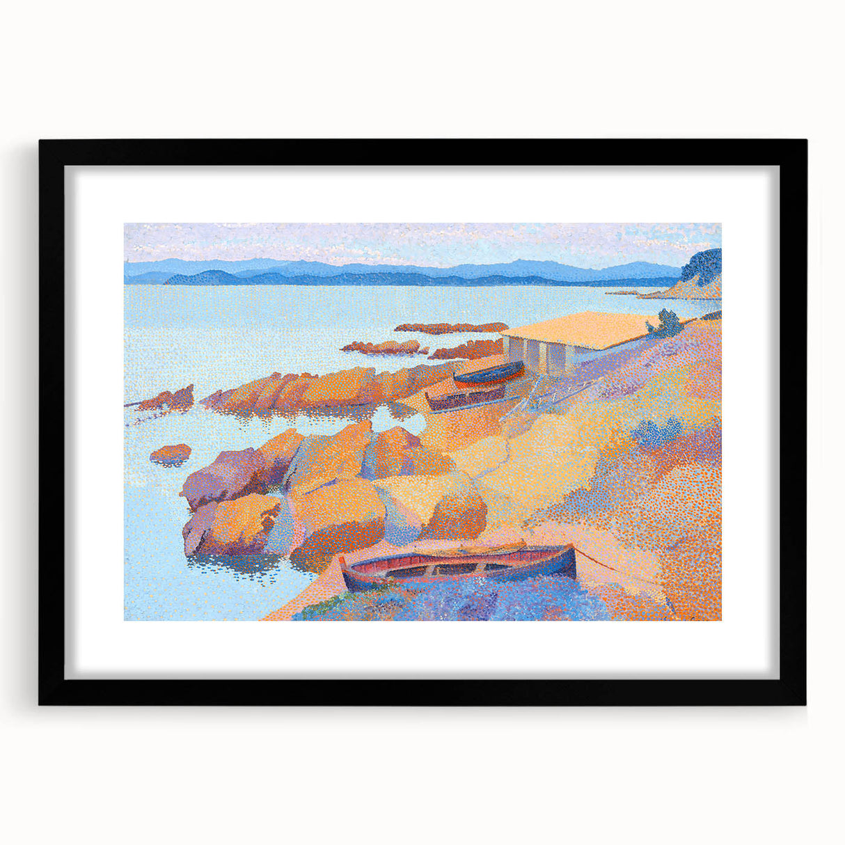 Modern Pointillism: Calanque des Antibois Coastal Scene Wall Art