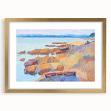 Modern Pointillism: Calanque des Antibois Coastal Scene Wall Art
