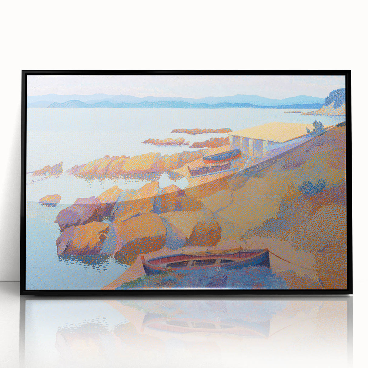 Modern Pointillism: Calanque des Antibois Coastal Scene Wall Art