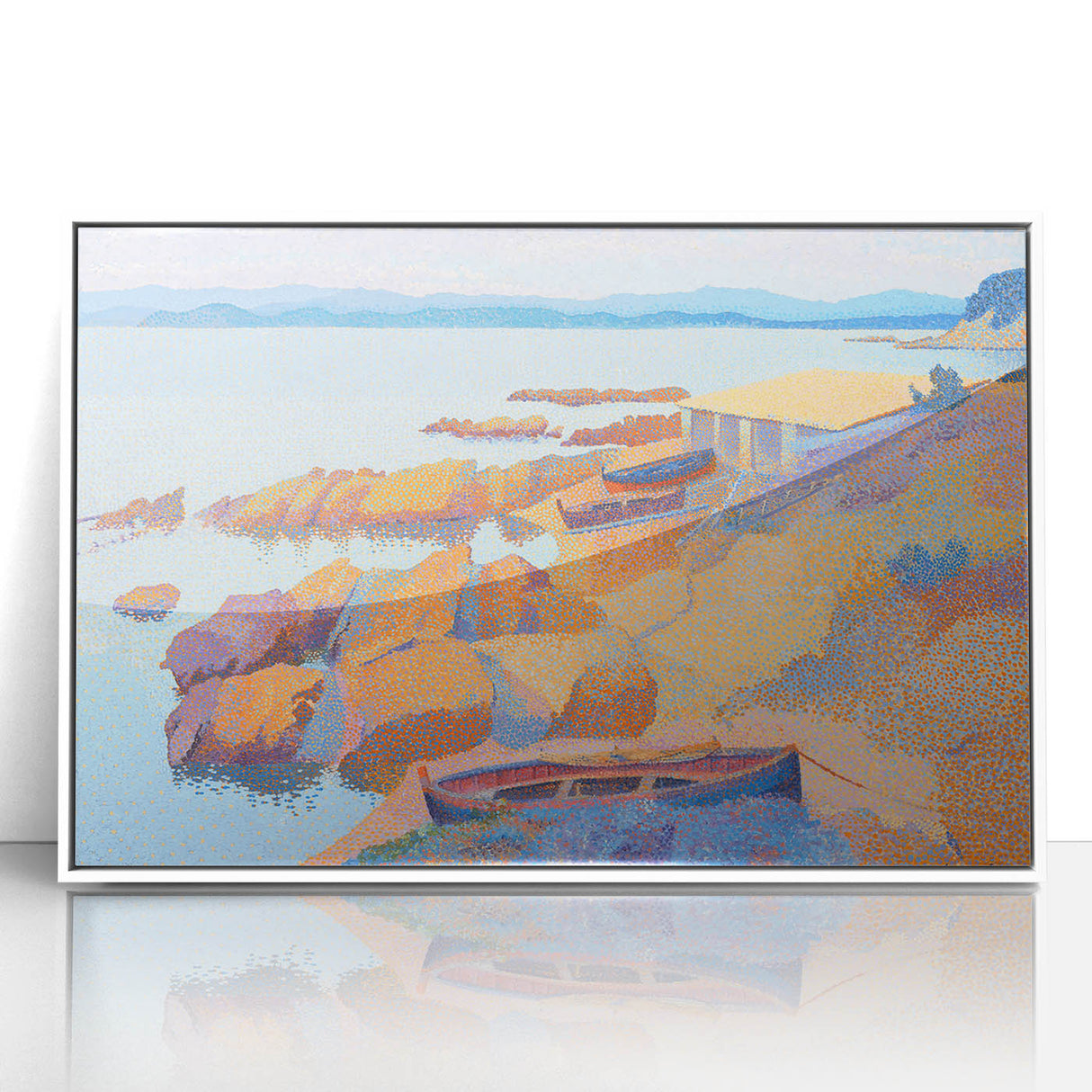 Modern Pointillism: Calanque des Antibois Coastal Scene Wall Art