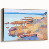 Modern Pointillism: Calanque des Antibois Coastal Scene Wall Art