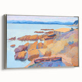 Modern Pointillism: Calanque des Antibois Coastal Scene Wall Art