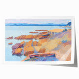 Modern Pointillism: Calanque des Antibois Coastal Scene Wall Art