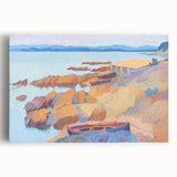 Modern Pointillism: Calanque des Antibois Coastal Scene Wall Art
