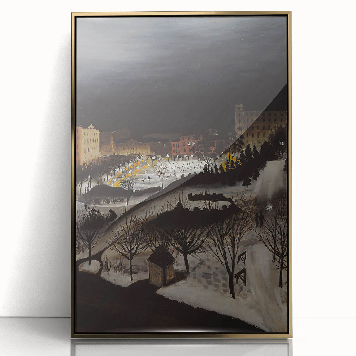 The Skating Rink Modern Wall Art – Enchanting Winter Scene
