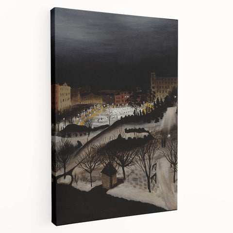 The Skating Rink Modern Wall Art – Enchanting Winter Scene