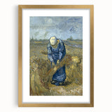 Impressionist Wall Art - Peasant Woman Binding Sheaves by Van Gogh