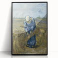 Impressionist Wall Art - Peasant Woman Binding Sheaves by Van Gogh