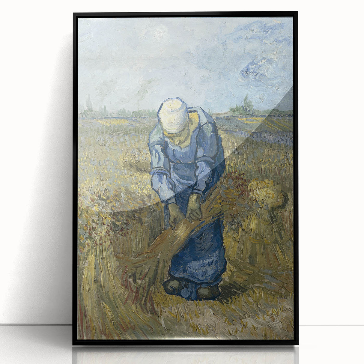 Impressionist Wall Art - Peasant Woman Binding Sheaves by Van Gogh
