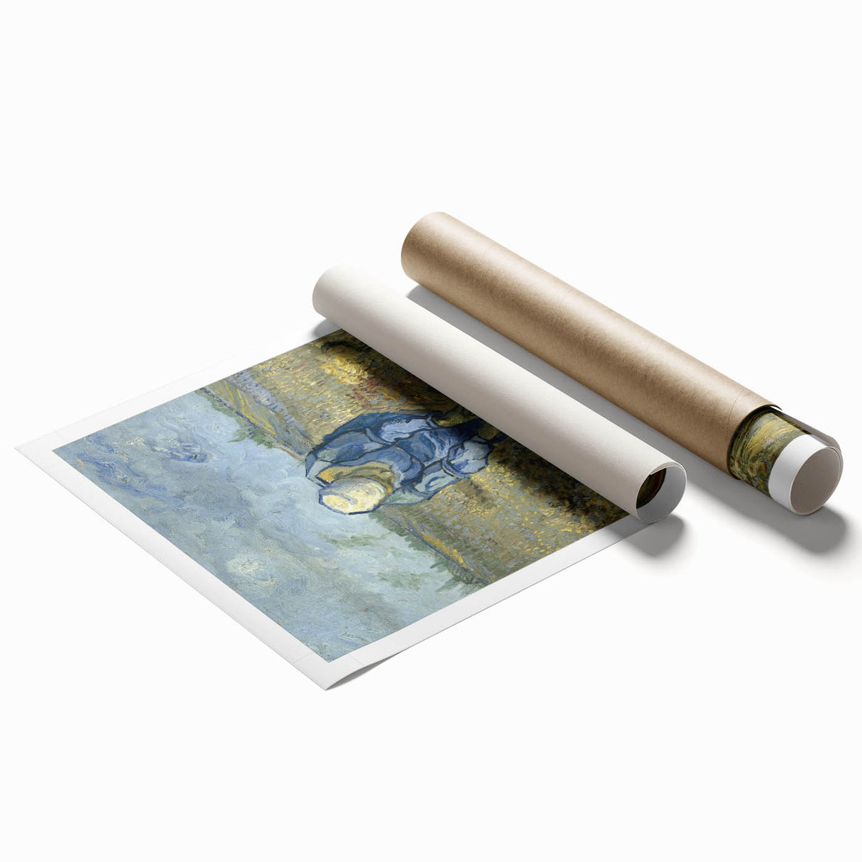 Impressionist Wall Art - Peasant Woman Binding Sheaves by Van Gogh