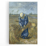 Impressionist Wall Art - Peasant Woman Binding Sheaves by Van Gogh