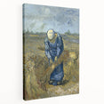 Impressionist Wall Art - Peasant Woman Binding Sheaves by Van Gogh