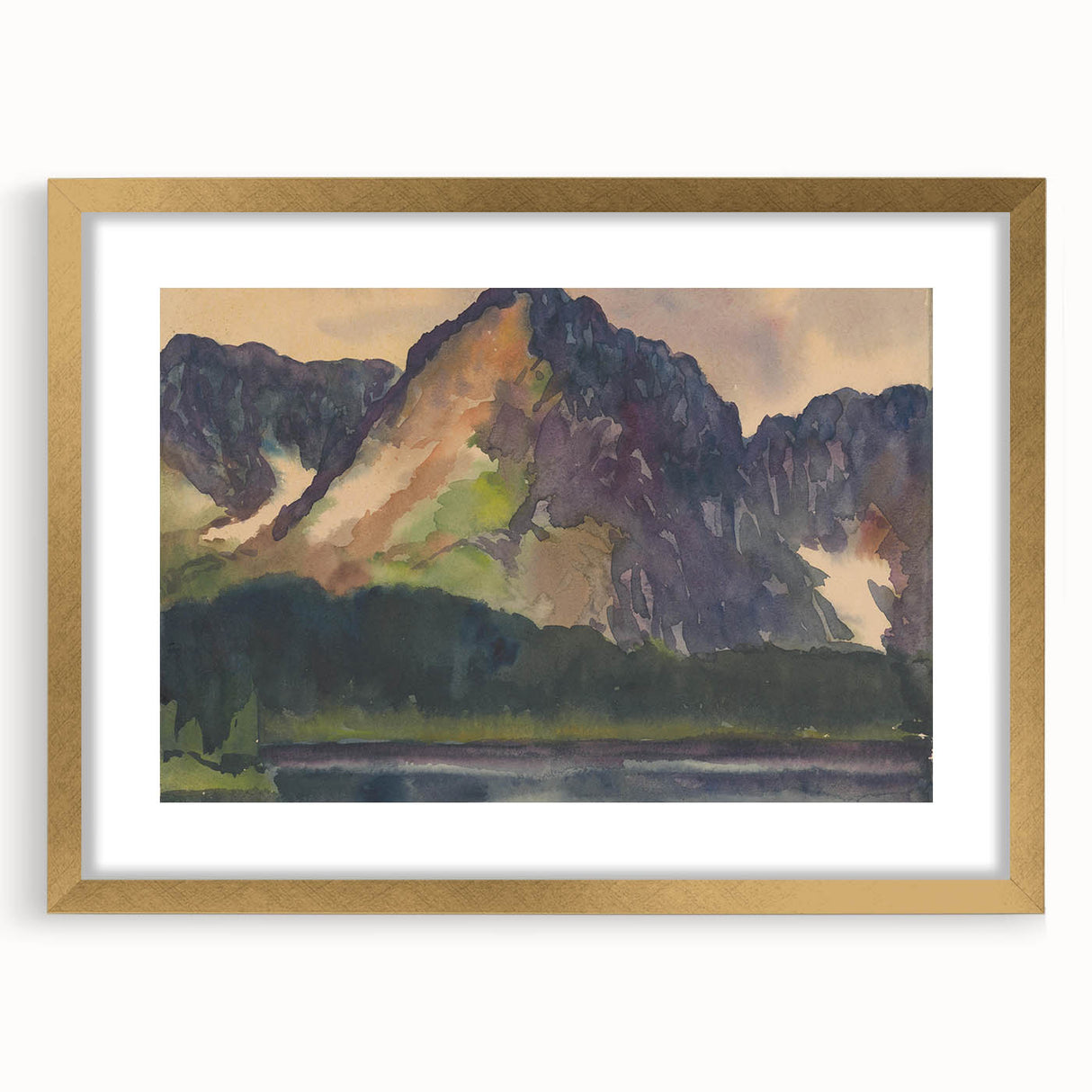 Majestic Mountain River Landscape - Rocky Hills Wall Art