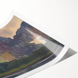 Majestic Mountain River Landscape - Rocky Hills Wall Art