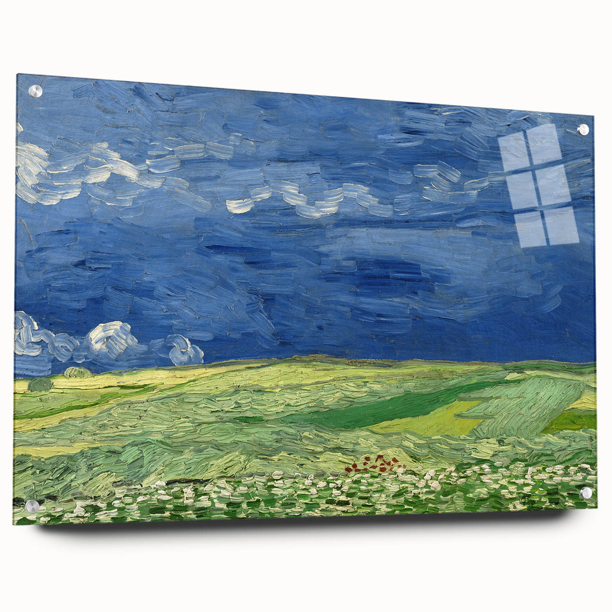 Wheatfield Under Thunderclouds - Impressionist Wall Art by Van Gogh