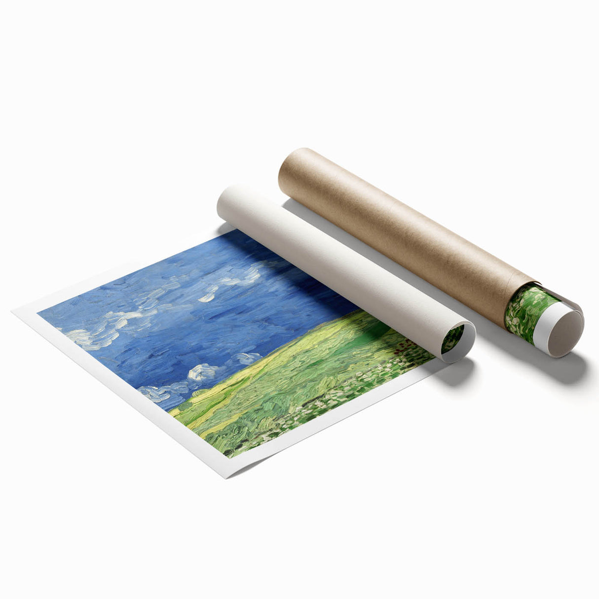 Wheatfield Under Thunderclouds - Impressionist Wall Art by Van Gogh