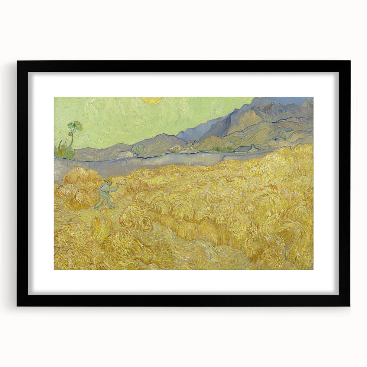 Impressionism Wall Art - Wheatfield with Reaper by Van Gogh Print