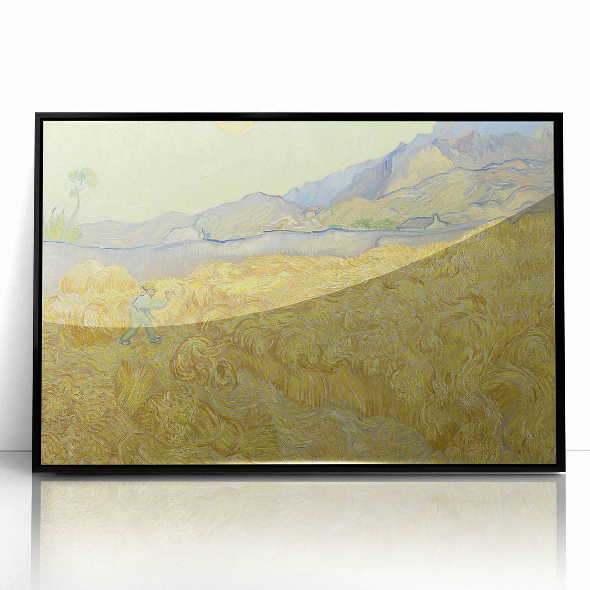 Impressionism Wall Art - Wheatfield with Reaper by Van Gogh Print