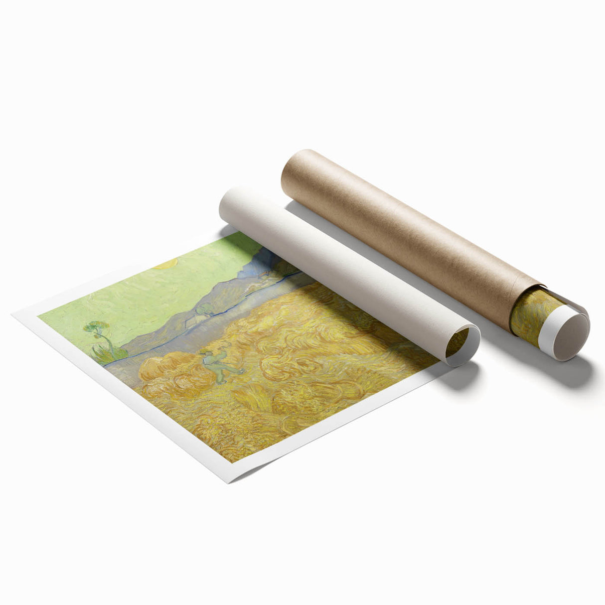 Impressionism Wall Art - Wheatfield with Reaper by Van Gogh Print