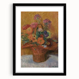 Red Basket of Zinnias Modern Wall Art – Vibrant Floral Masterpiece